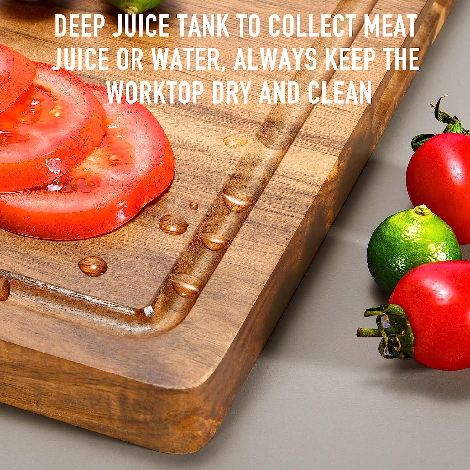 Wood Cutting Boards for Kitchen, Large Charcuterie boards, Reversible Wooden Chopping Board-3